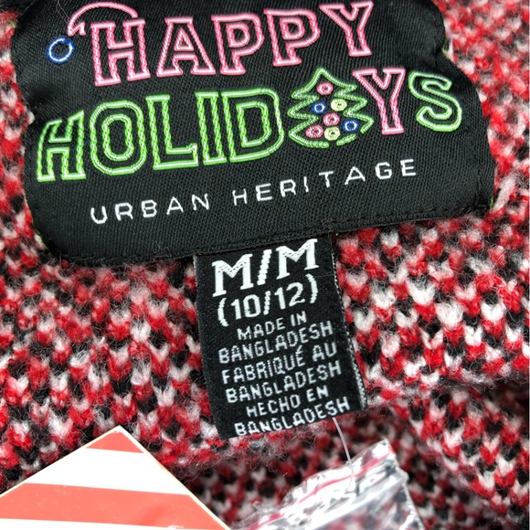 New! Urban Heritage cropped sequinned ugly Christmas sweater, medium - Picture 7 of 8